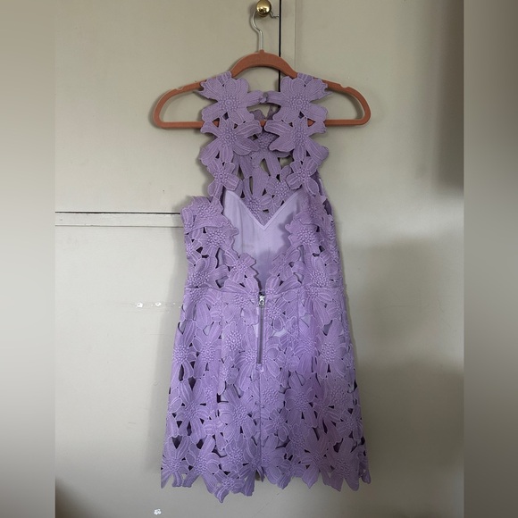 Free People Elegant Lavender Floral Lace Dress - Picture 2 of 4